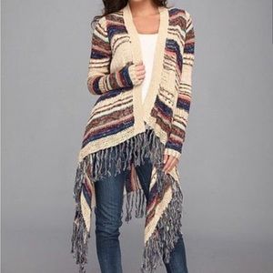 Lucky Brand Fairfax Striped Duster Cardigan Sz XS